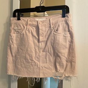Mother Light Pink Denim Mini Skirt